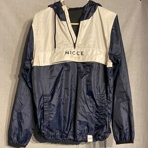 Nicce Navy and White Windbreaker Jacket